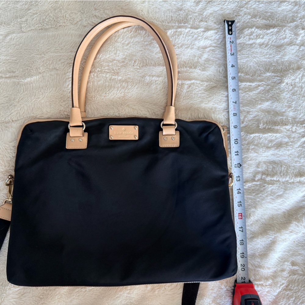 Kate Spade nylon/leather laptop bag - black
